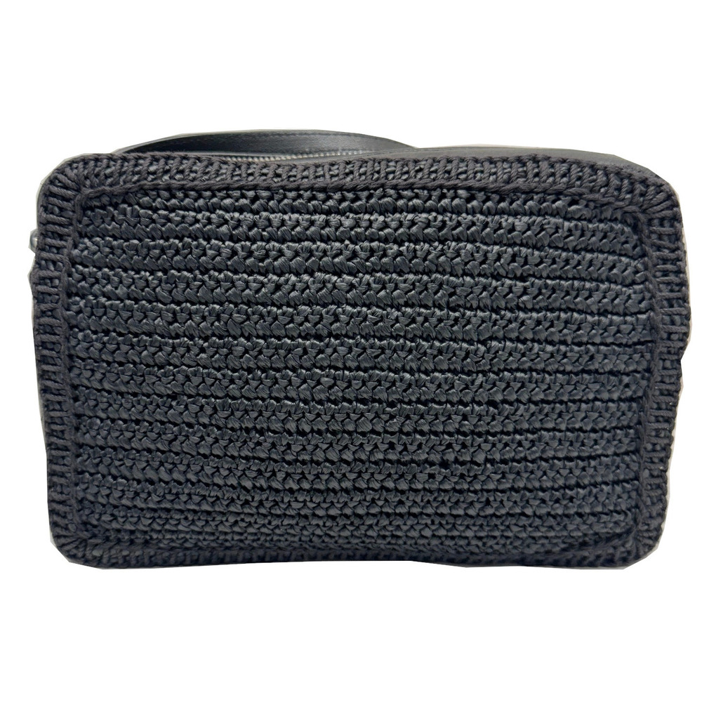Saint Laurent Lou Camera Bag Raffia Shoulder Black Tassel YSL Fringe